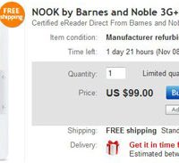 Refurbished Nooks at eBay