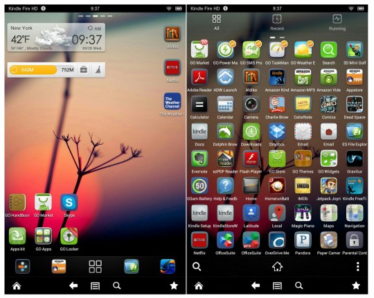 Go Launcher on Kindle Fire HD