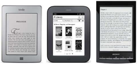Kindle Touch vs Nook Touch and Sony Reader PRS-T1