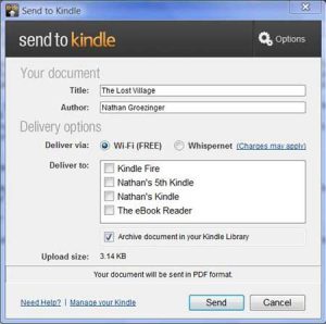send ebook to kindle