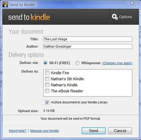 send to kindle for mac