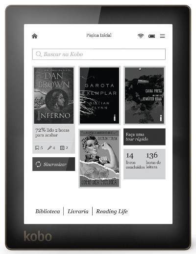 Kobo Aura - eBook reader - 4 GB - 6(N236-KU-BK-K-EP)