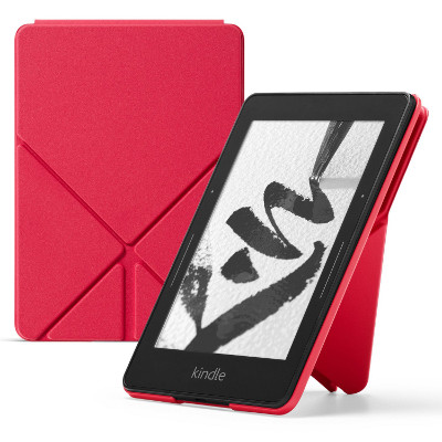 Forefront Cases  Kindle Voyage Origami Smart Case Cover Stand Stand Ultra Slim Lightweight with full device protection and Smart Auto Sleep Wake function Red