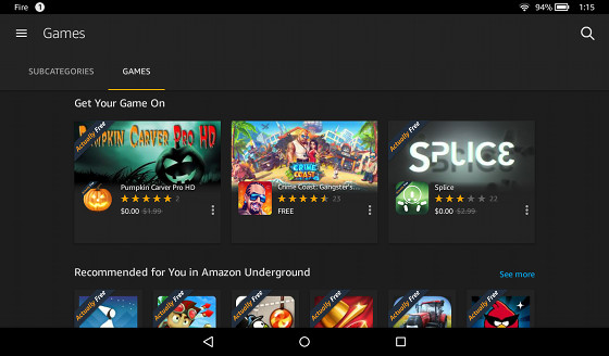 Amazon Underground Android apps