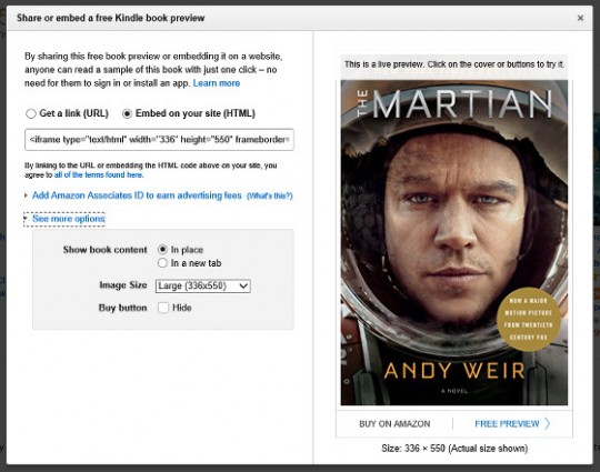 Amazon Now Offers Option to Embed Book Previews on Sites and Apps | The ...