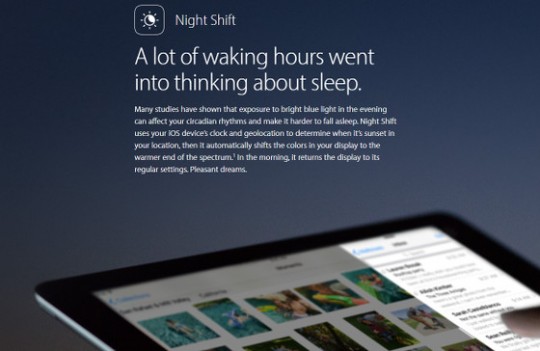 Apple iOS Night Shift