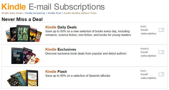 kindle daily deals email