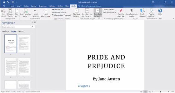 Kindle Create MS Word