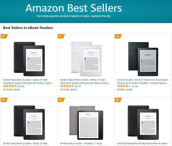 Best Selling eBook Readers