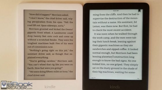 Kindle Light vs No Light