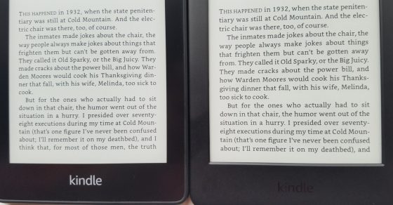 Kindles screen comparison