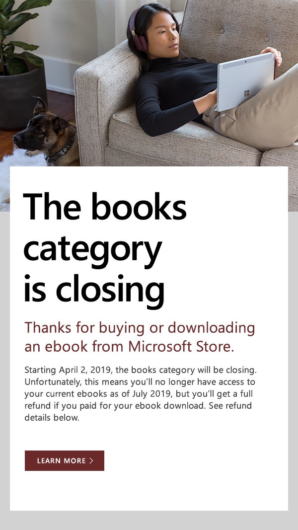 Microsoft Closing eBook Store, Refunding all Past Purchases | The eBook Reader Blog