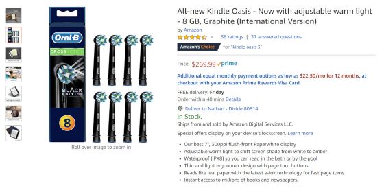 Kindle Oasis Toothbrush