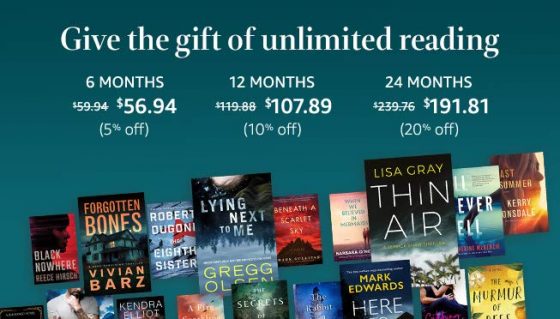 kindle unlimited subscription cost