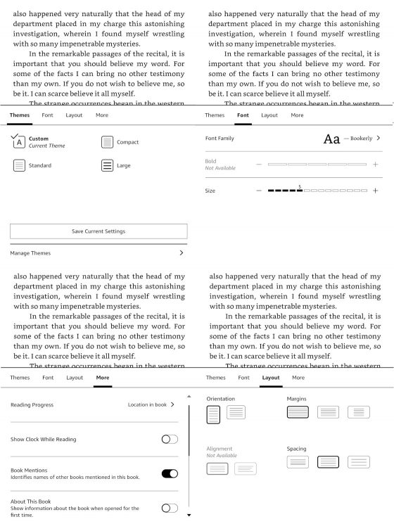 Kindle Aa Menu