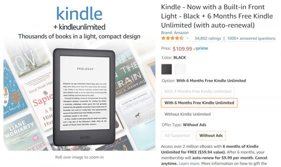 kindle unlimited price discount code