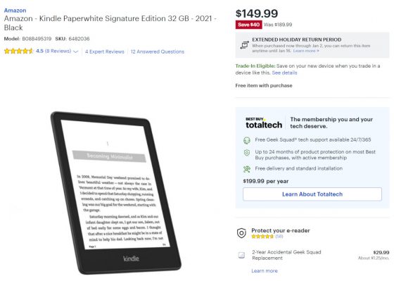 Kindle Paperwhite Signature Edition Sale