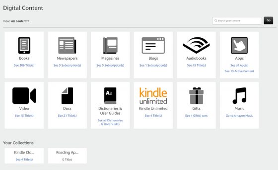 Manage Content Kindle