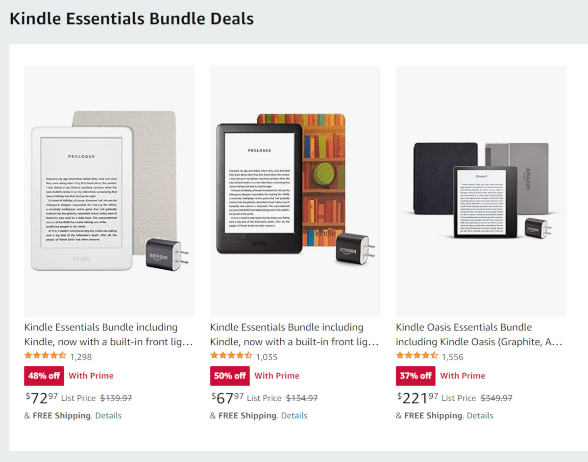White and Power Adapter Charcoal Kindle Essentials Bundle including All-new Kindle Kindle Fabric Cover with Special Offers now with a built-in front light 