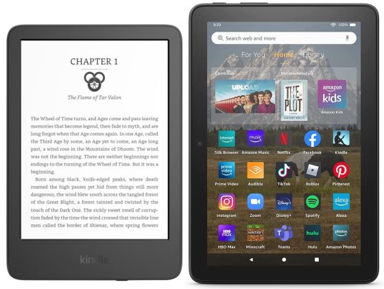 Kindle vs Fire HD8