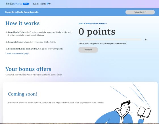 Kindle Rewards Points Beta