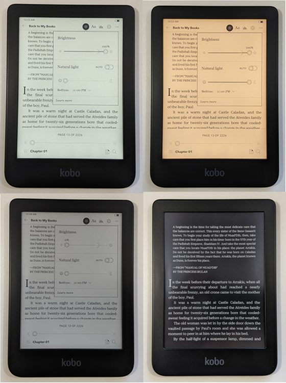 Kobo Clara 2E Screens