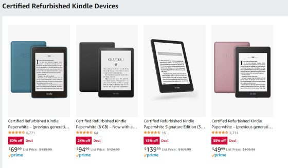 Refurbished Kindle Deals