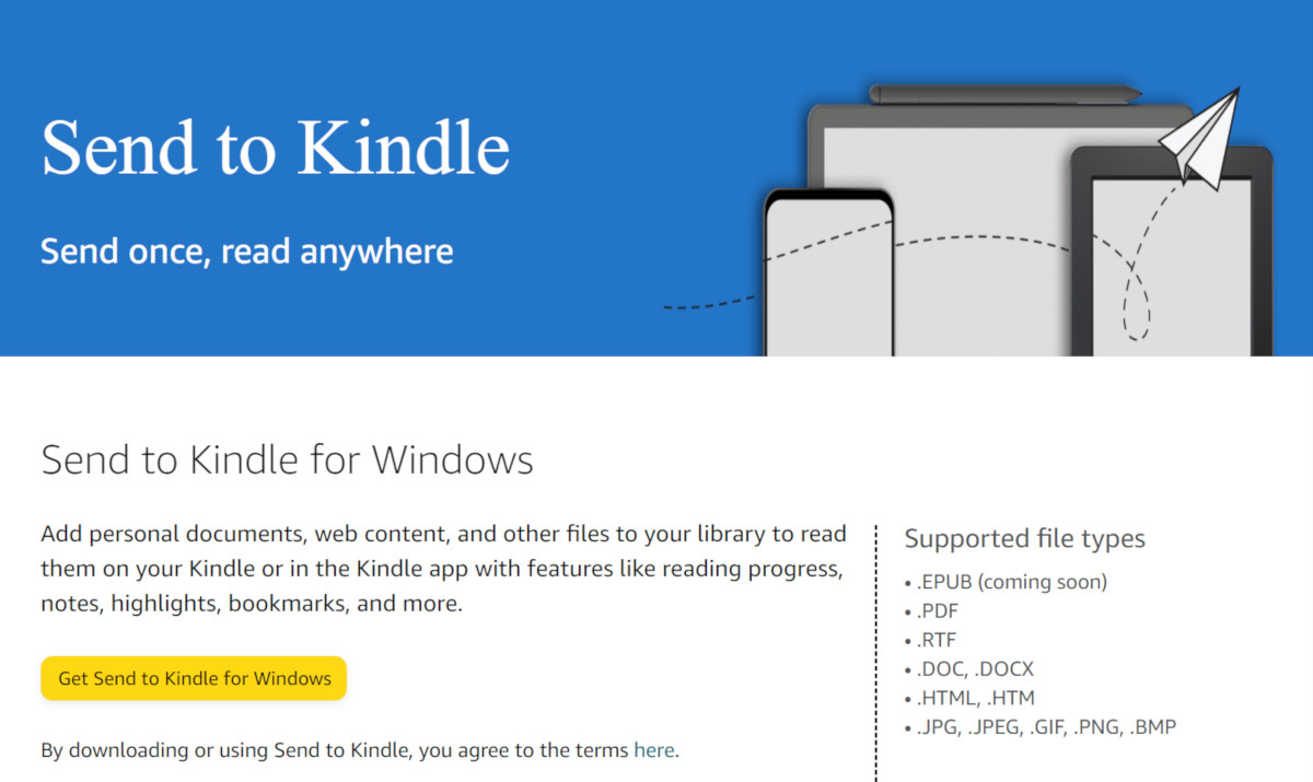 send to kindle app pc