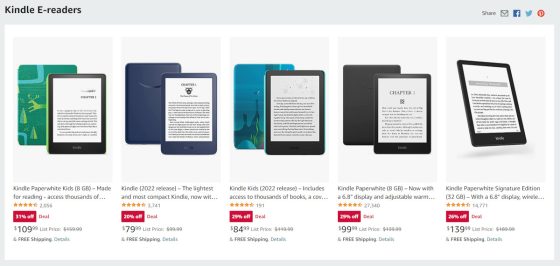 Kindle eReaders Sale