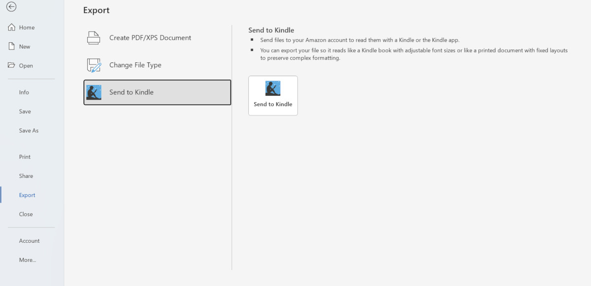 New Help Page For Send To Kindle For Microsoft Word