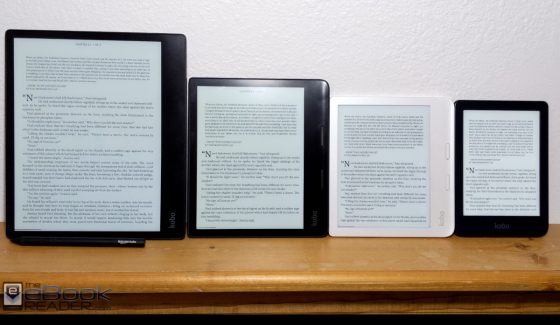 Kobo eReaders Size Comparison