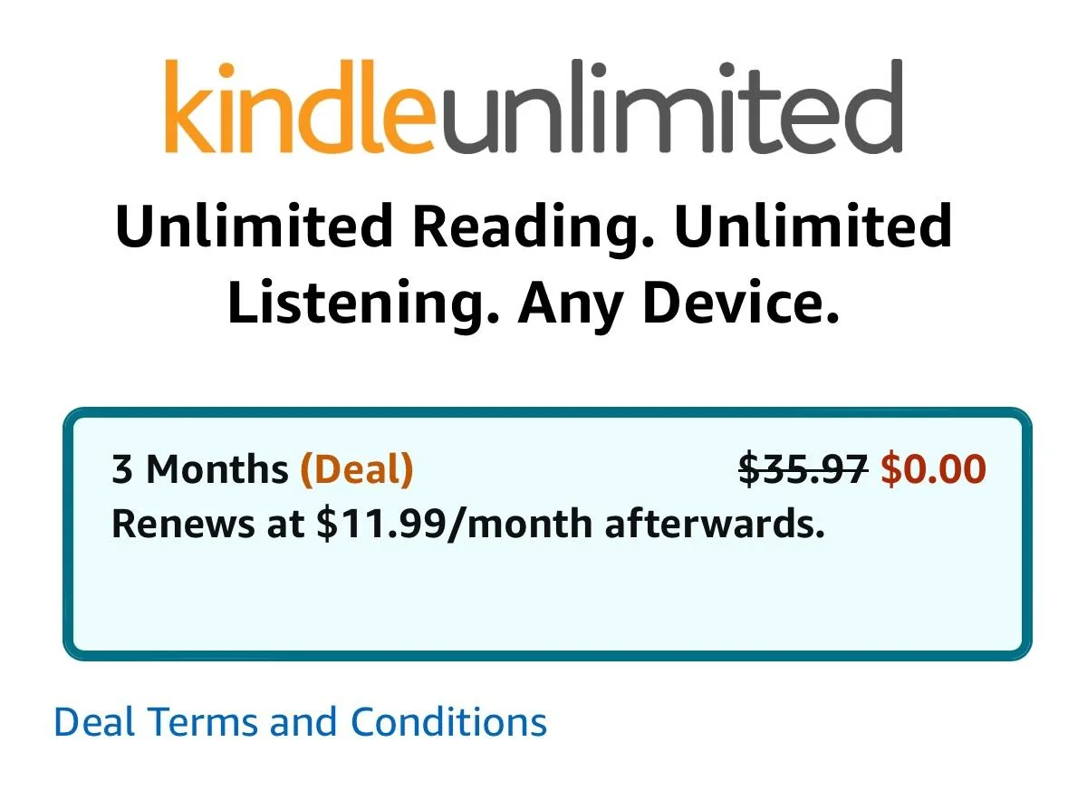 Best  Kindle Deal 2023: 3 Months Kindle Unlimited Free, 20% Off