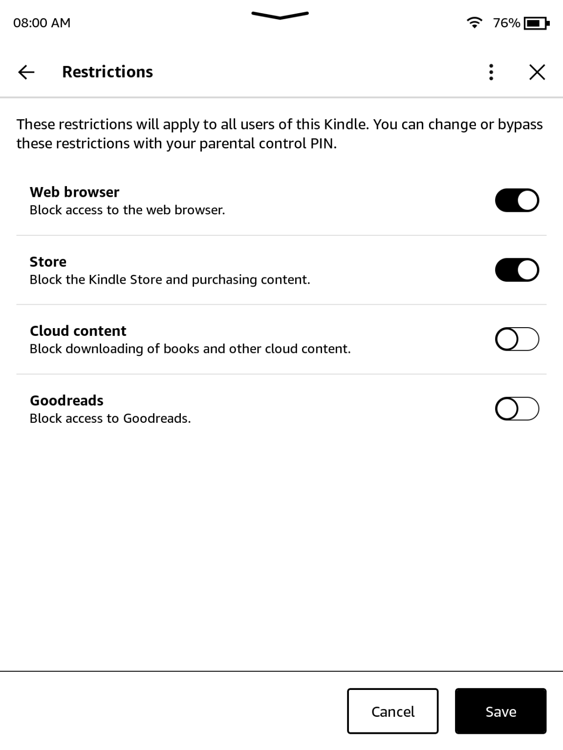 How to Disable Web Browser and Store Access on Kindles