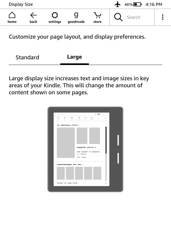 Kindle Large Interface