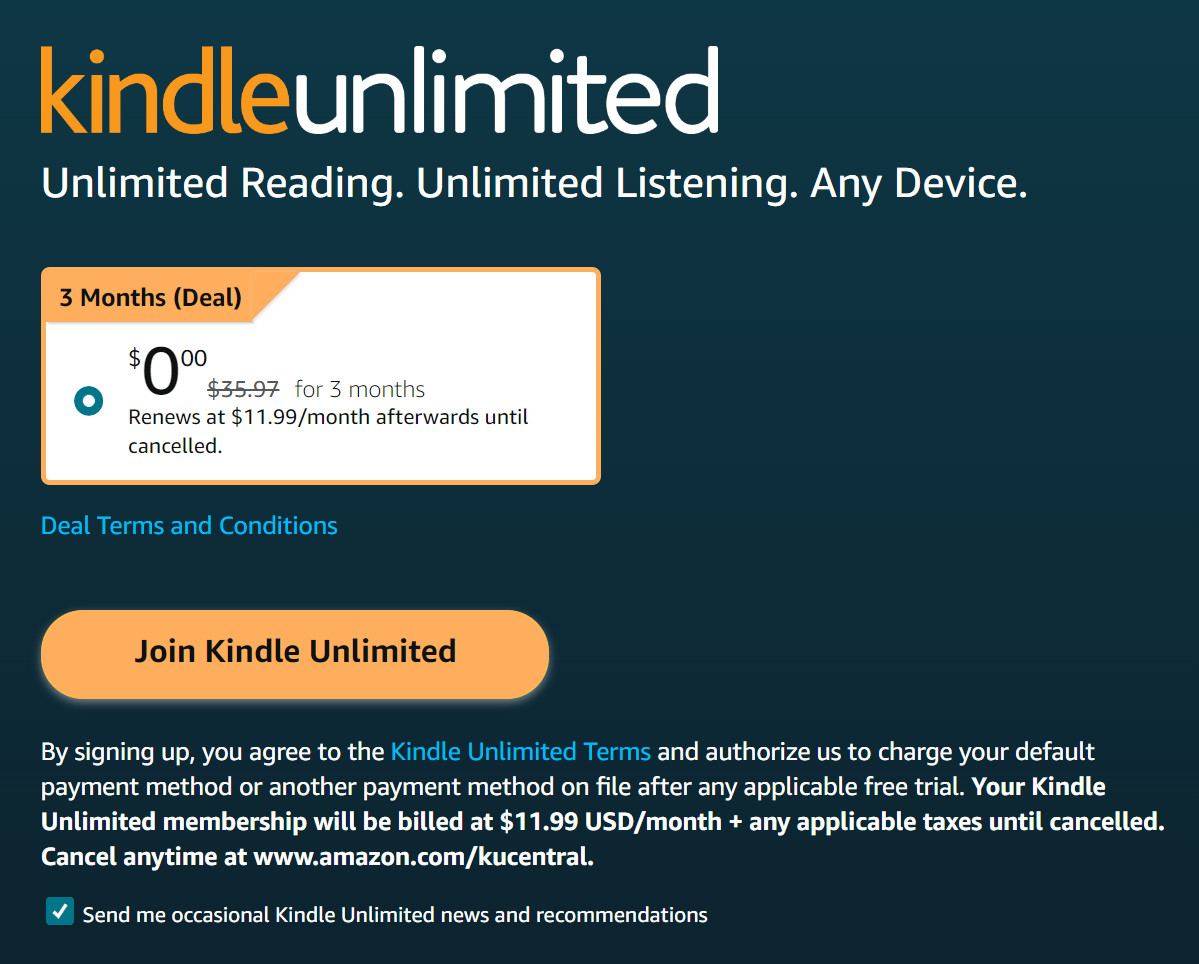 Free 3 Months Kindle Unlimited Offer is Back