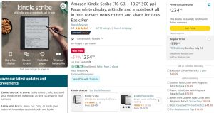 Kindle Scribe Prime Day Deal