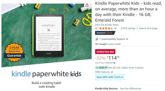 Kindle Paperwhite Kids Sale