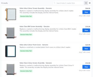 Kobo Replacement Parts List