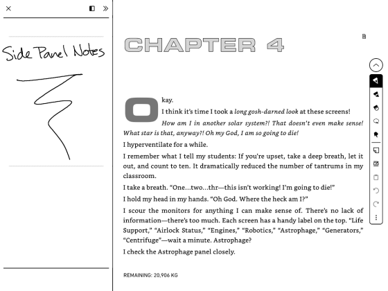 Kindle Scribe Side Panel Notes