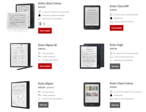 Kobo Models Sold Out