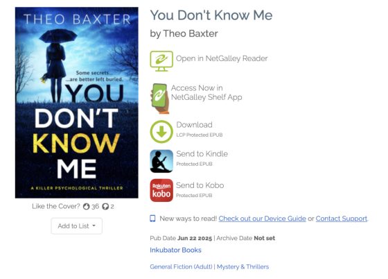 NetGalley Send to Kobo