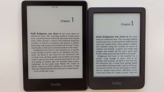 Kindle and Kobo Black and White E Ink