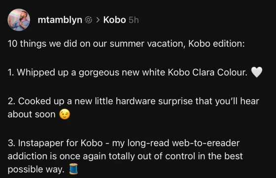 Kobo New Hardware Surprise