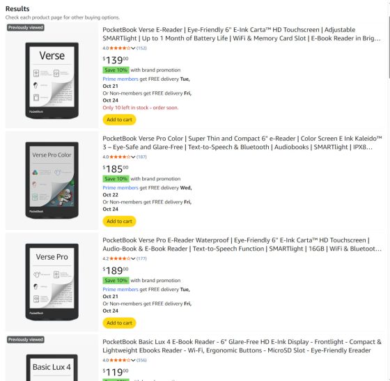 Pocketbook Amazon Sale