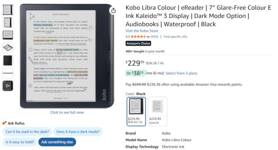 Amazons Choice Kobo Libra Colour