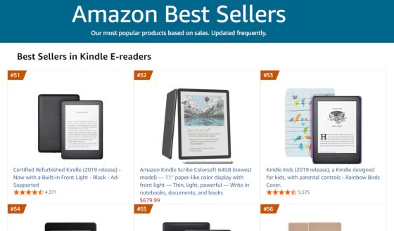 Kindle Scribe Colorsoft Best Sellers List
